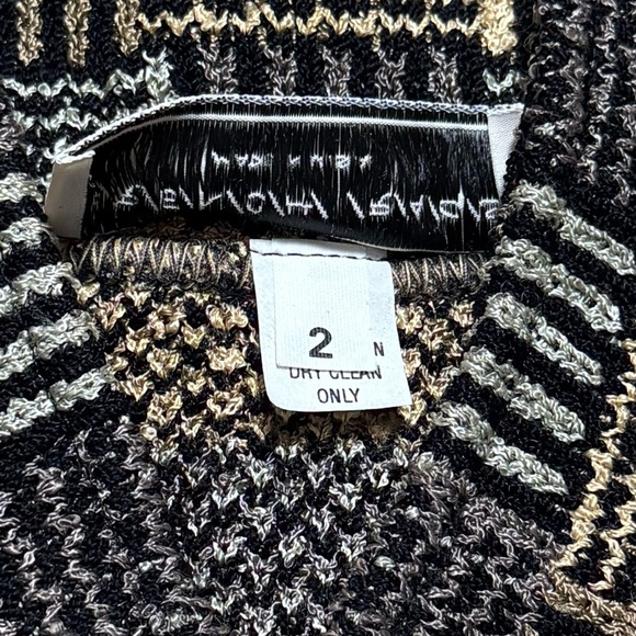 Vintage French Rags Artsy Geometric Print Knit Holiday Chic Substantial Vest 2 - Picture 8 of 11